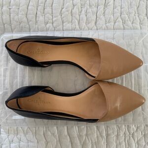 Cole Haan Amalia Skimmer Tan Black Leather Flats- Size 6.5